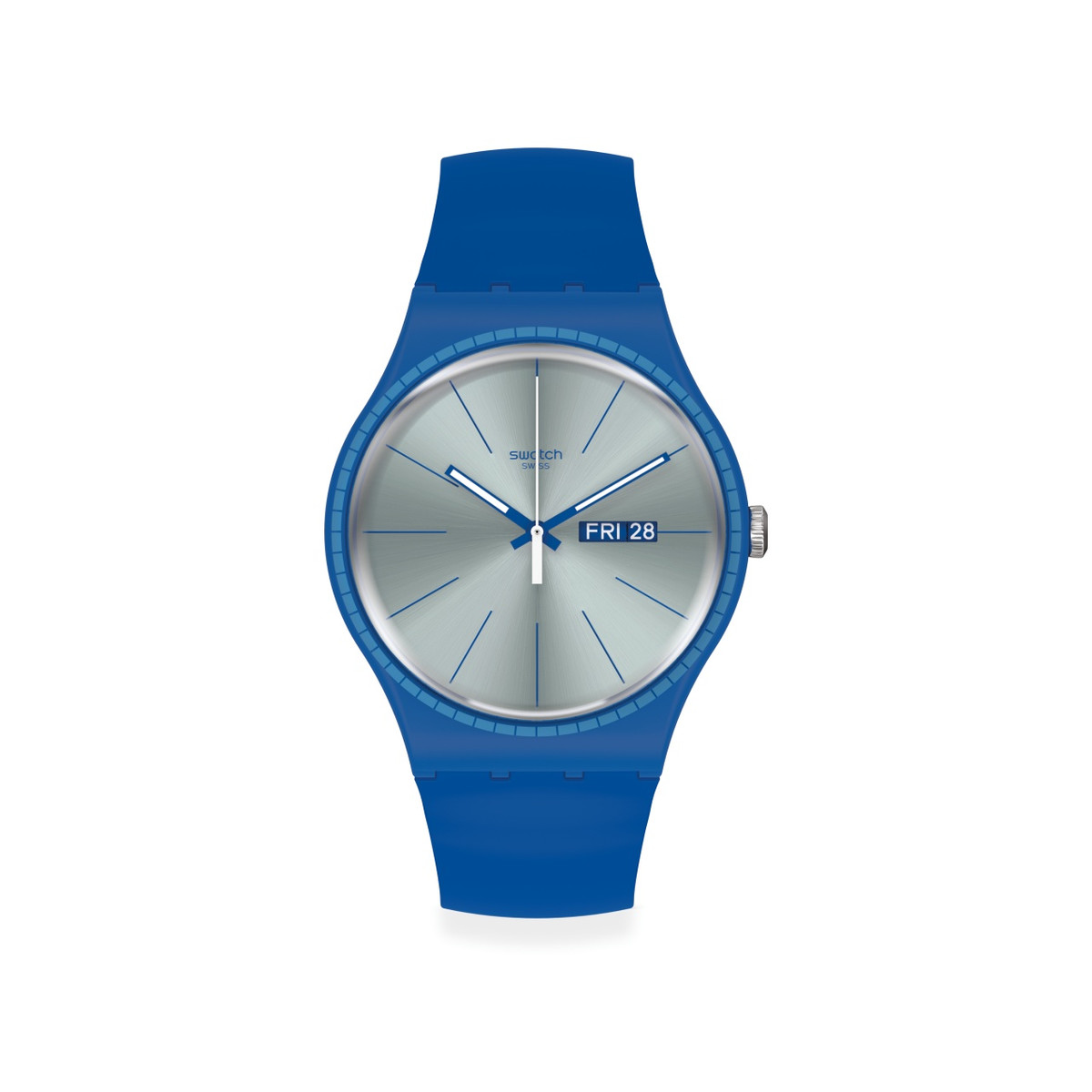 Montre Swatch mixte plastique et silicone bleu