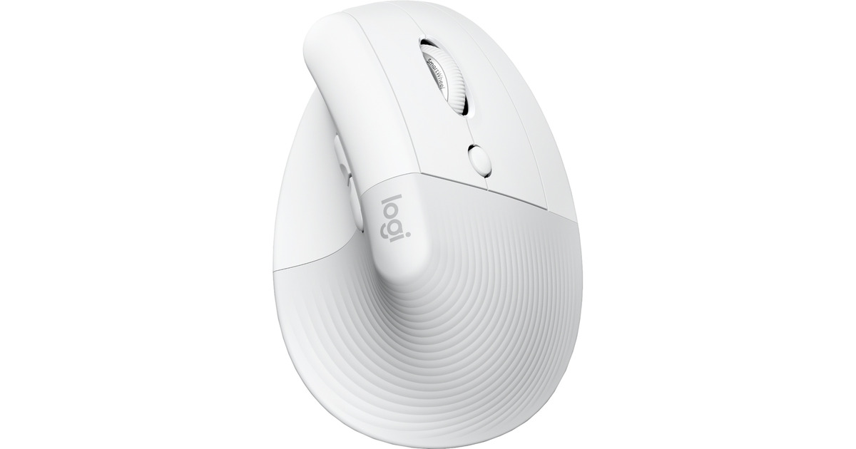 LogitechLift voor Mac Verticale Ergonomische Muis  (Wit, 400 - 4000 dpi, Bluetooth Low Energy)
