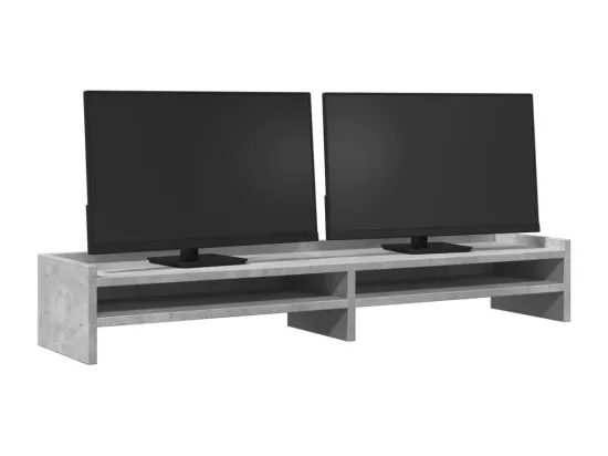 Support de moniteur gris béton 100x24x16 cm bois d'ingénierie