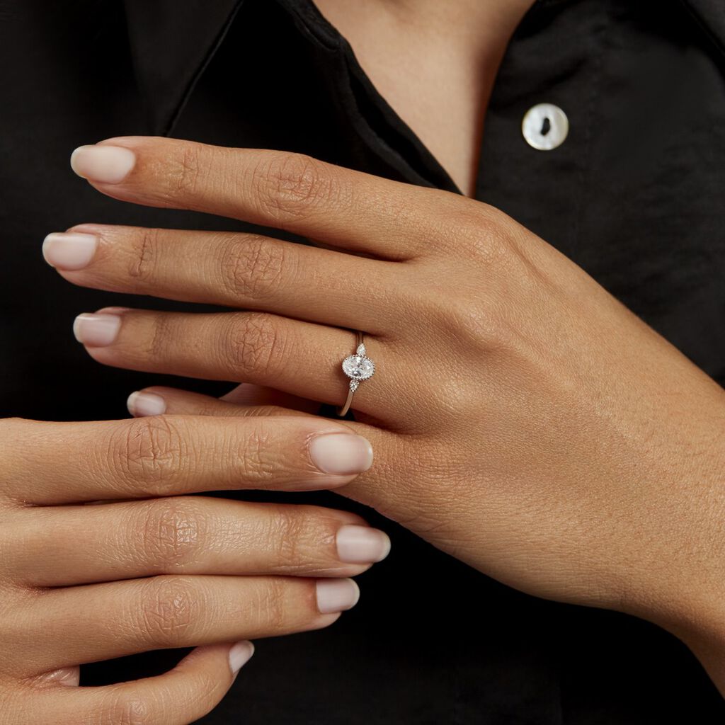 Bague Argent Blanc Afonso Oxyde De Zirconium
