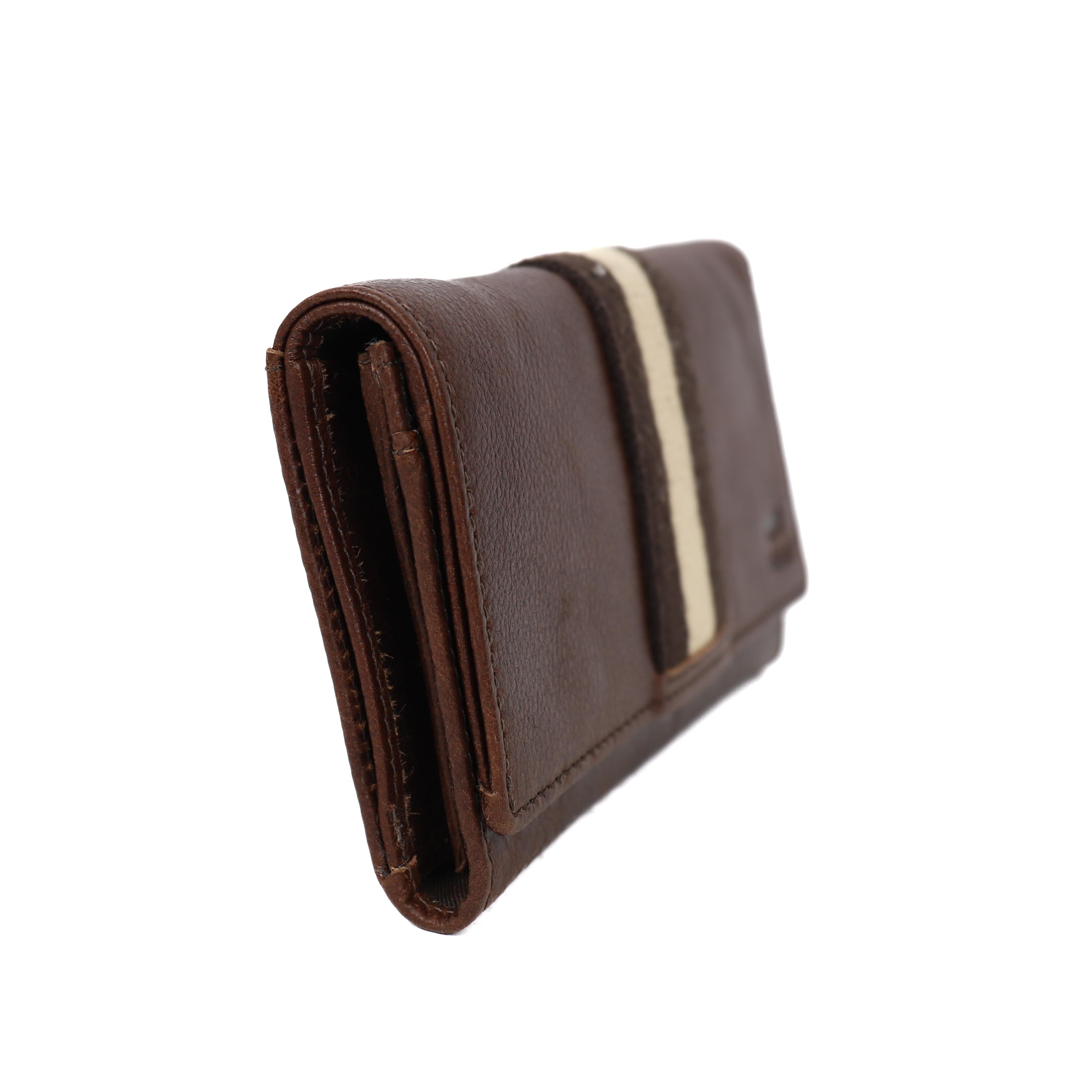 Overslag portemonnee 'Sweety' XL bruin/stripe