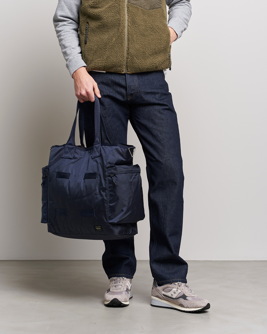 Porter-Yoshida & Co. Force 2Way Tote Bag Navy Blue