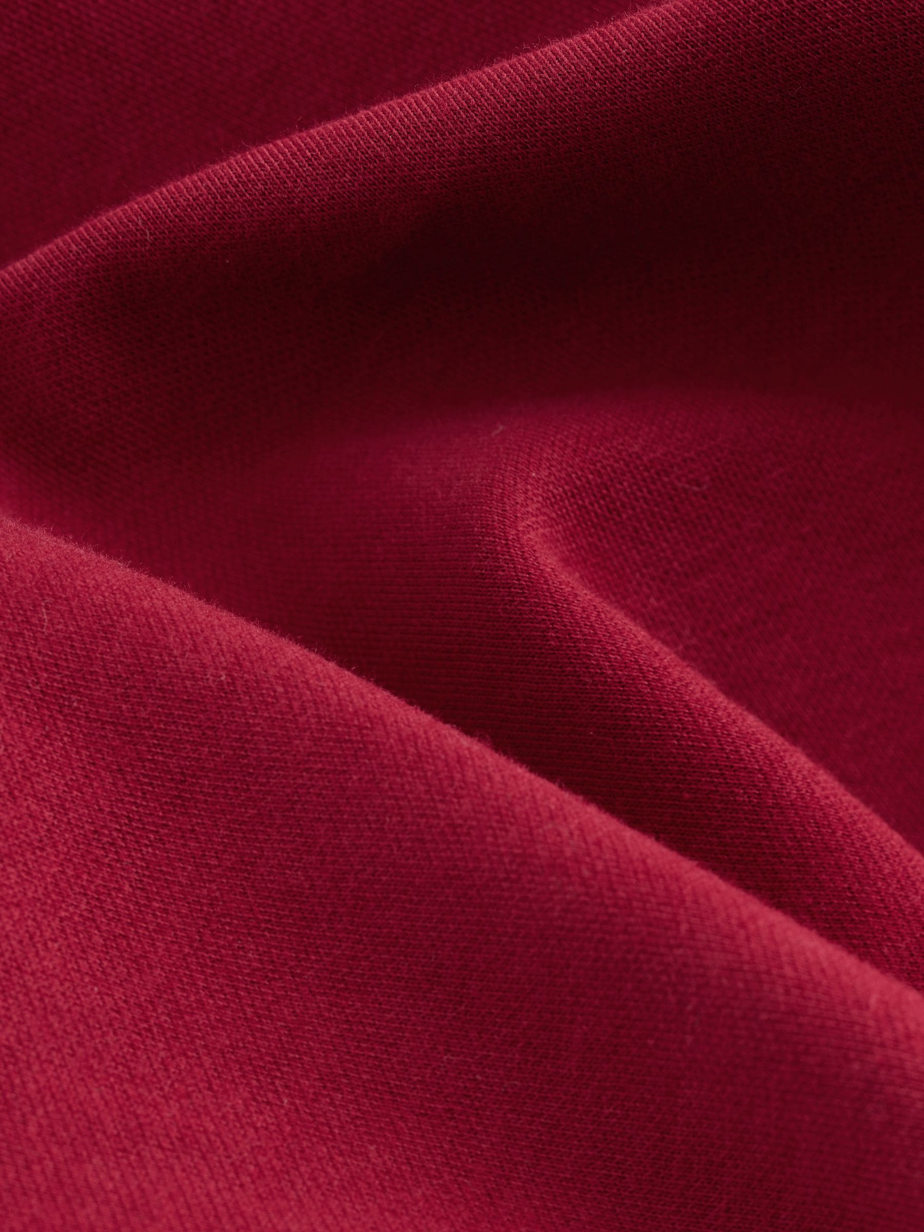 Kersrood - Dik T-shirt met lange mouwen en ronde hals