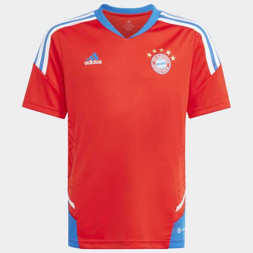 Tee Shirt A Bandes Enfant FC Bayern Munich HU1275 Rouge
