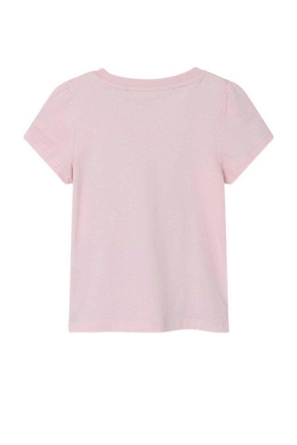 NAME IT T-shirt NMFVIBEKE CAPSL TOP met printopdruk lichtroze