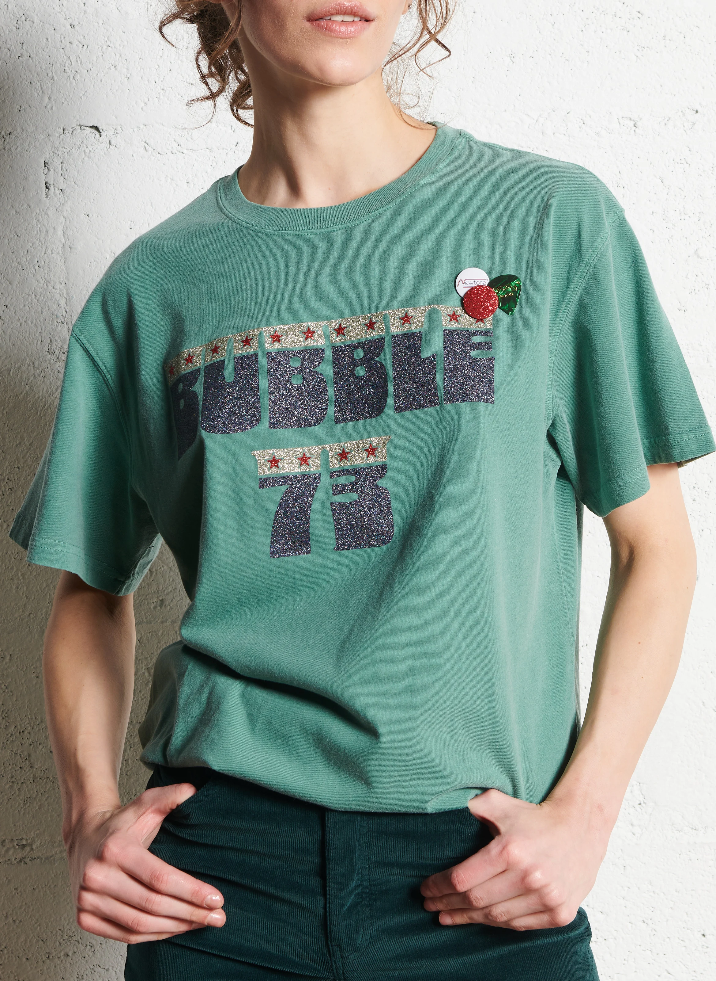 TRUCKER BUBBLE - Tee-shirt droit col rond sérigraphié en coton | Vert
