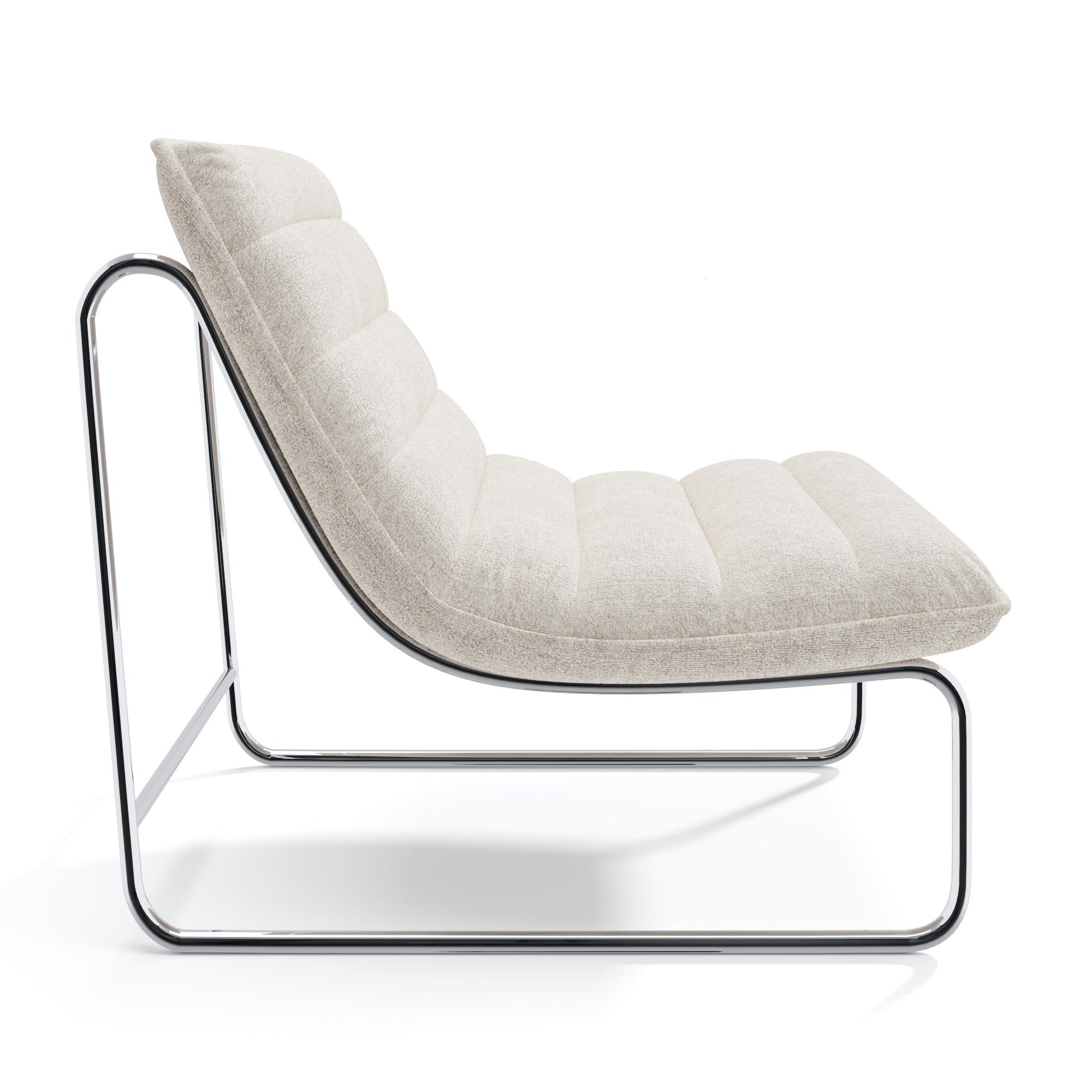 Fauteuil VINTY Fluweel met structuur Ecru