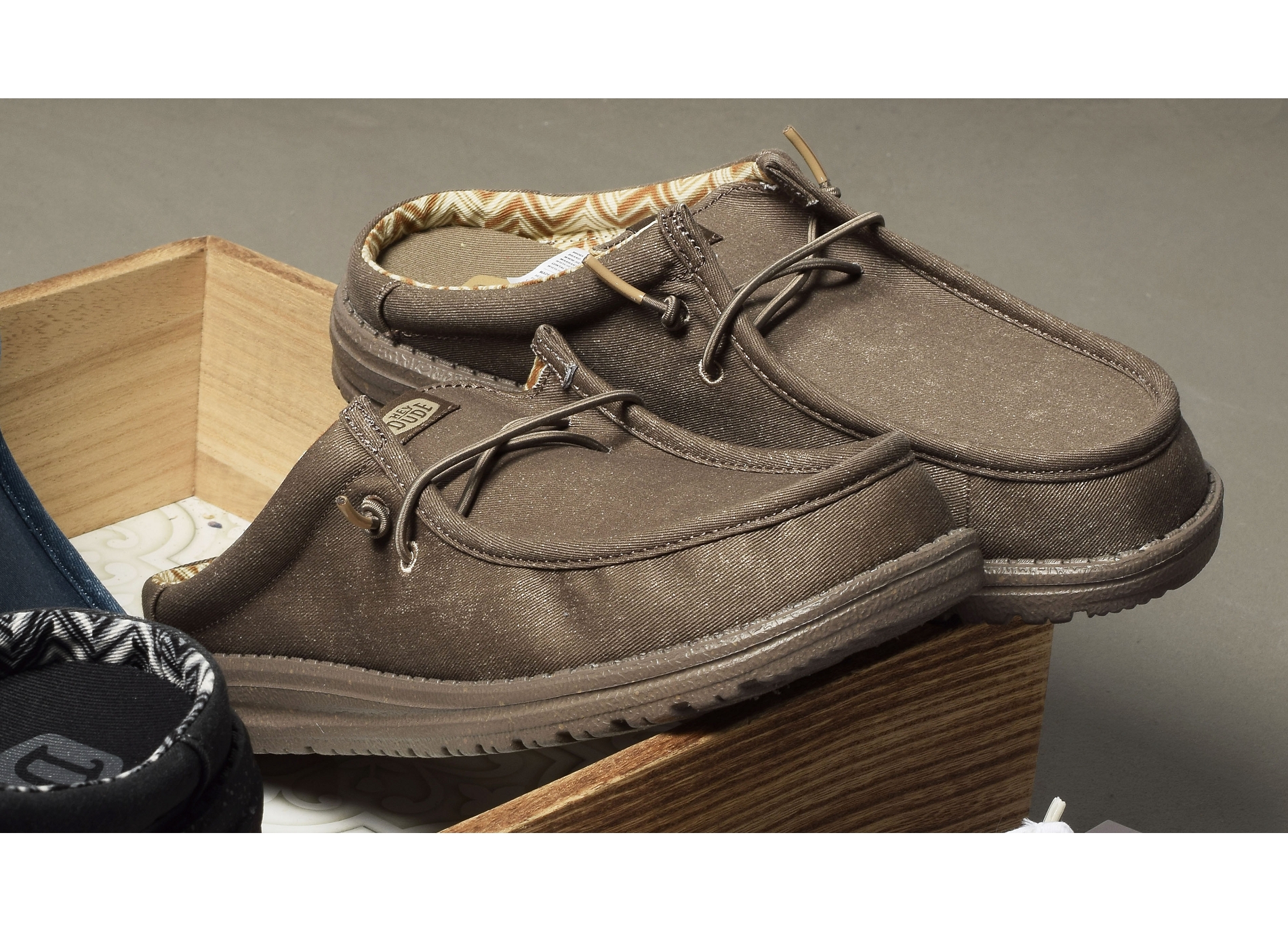 Wally slip canvas marron