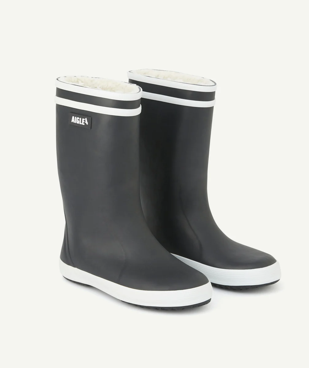 AIGLEBOTTES ICONIQUES BLEU MARINE ENFANT DOUBLÉ SHERPA