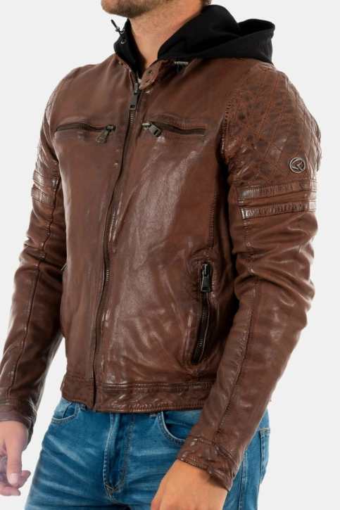 blousons cuir redskins ryde barcelona marron