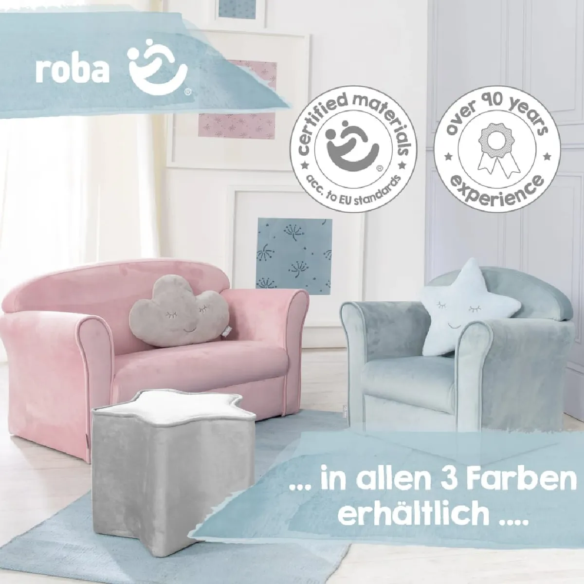 ROBA Fauteuil enfant Gris argenté