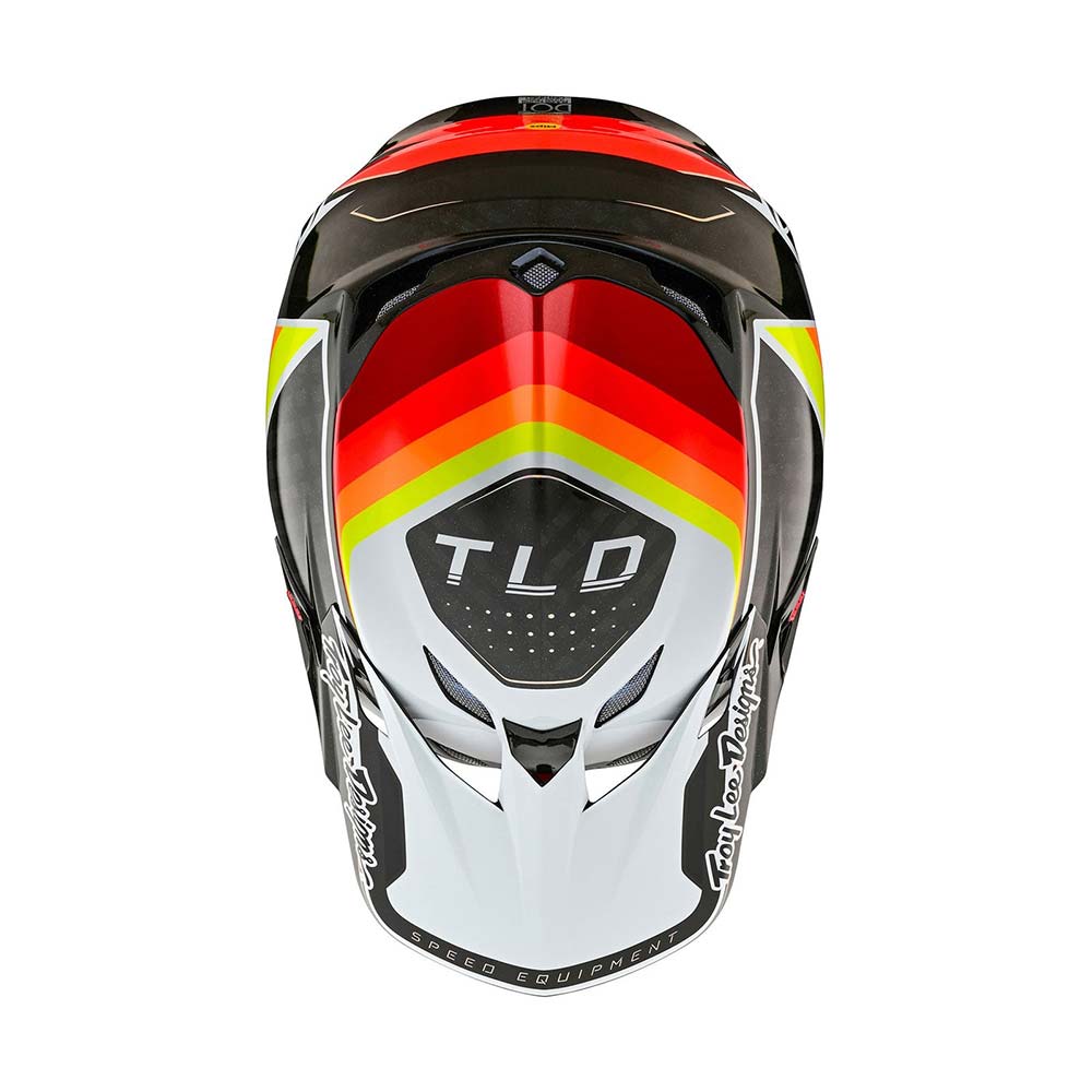 Troy Lee Designs - Casque SE5 Carbon Reverb Noir / Blanc / Jaune / Orange