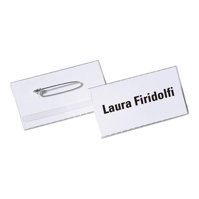 Durable - 50 Porte-badges de nom à épingle - 40 x 75 mm