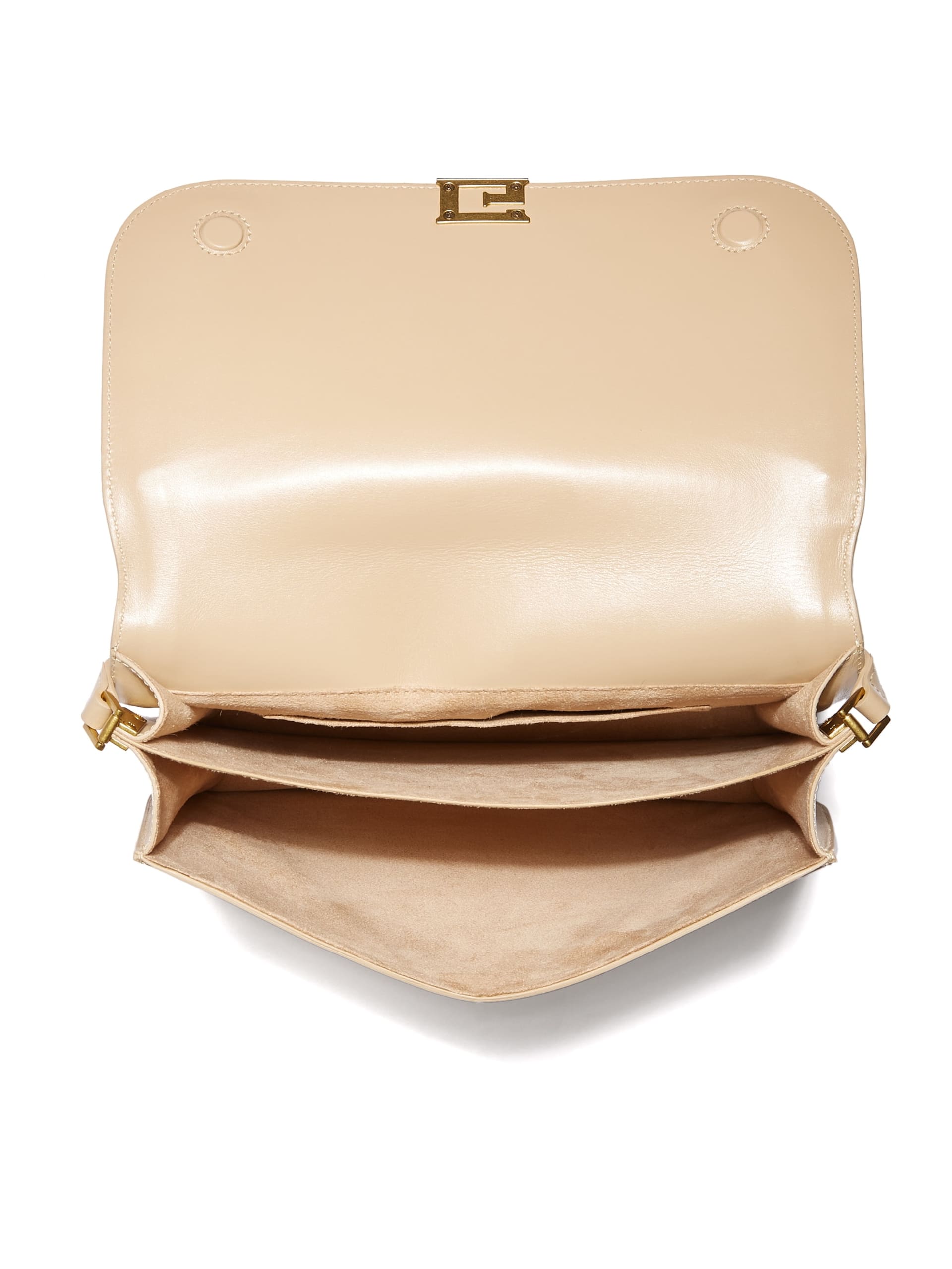 Bolsa transversal de couro Thea de tamanho médio com aba