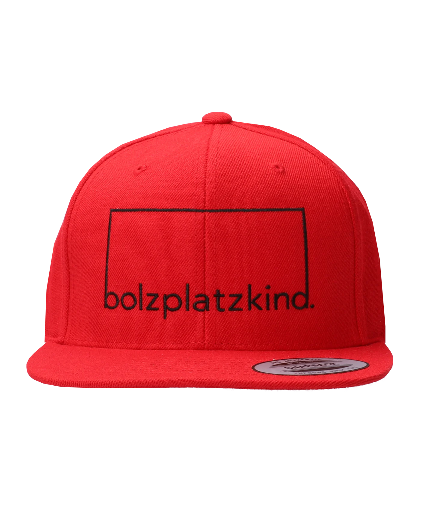 Bolzplatzkind Classic Snapback Cap Rot Schwarz