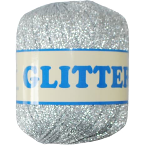 Lurex Glitter garn 25g 160m - Sølv 10