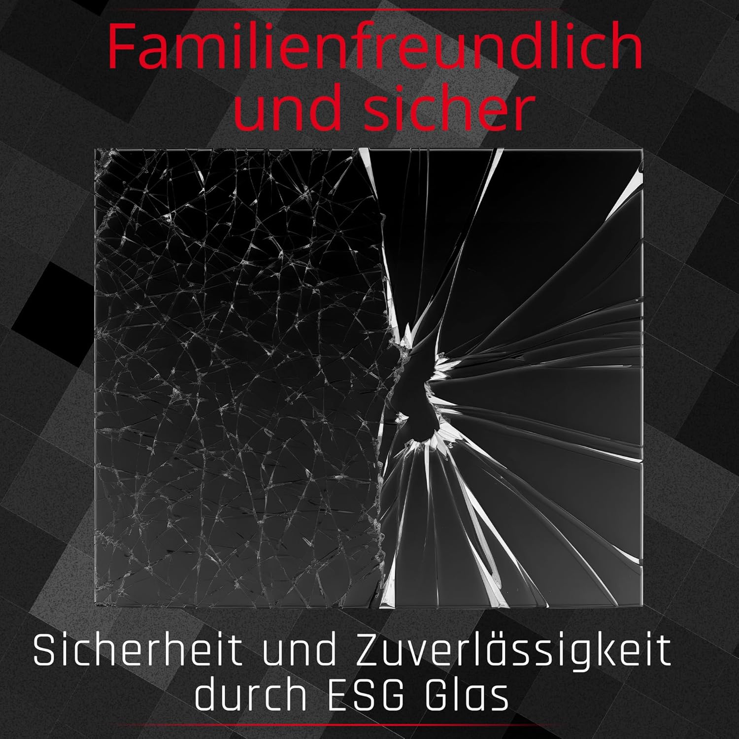 BIJON Funkenschutz-Platte mit Facettenschliff, Glasplatte Kaminofen, Kaminschutz mit ESG Sicherheitsglas, Kamin Glasplatte, Rechteck 120 x 100 cm, 8mm