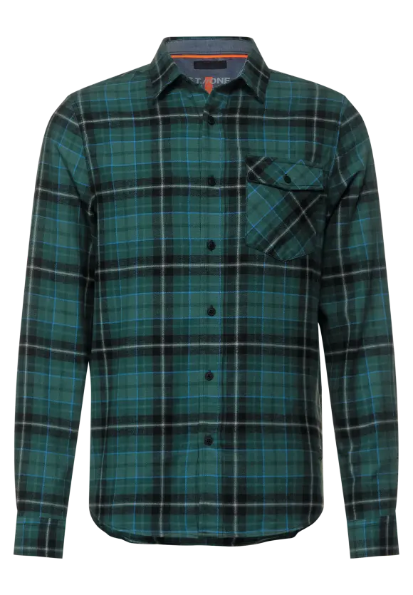 Hemd mit Karomuster - Jungle Green