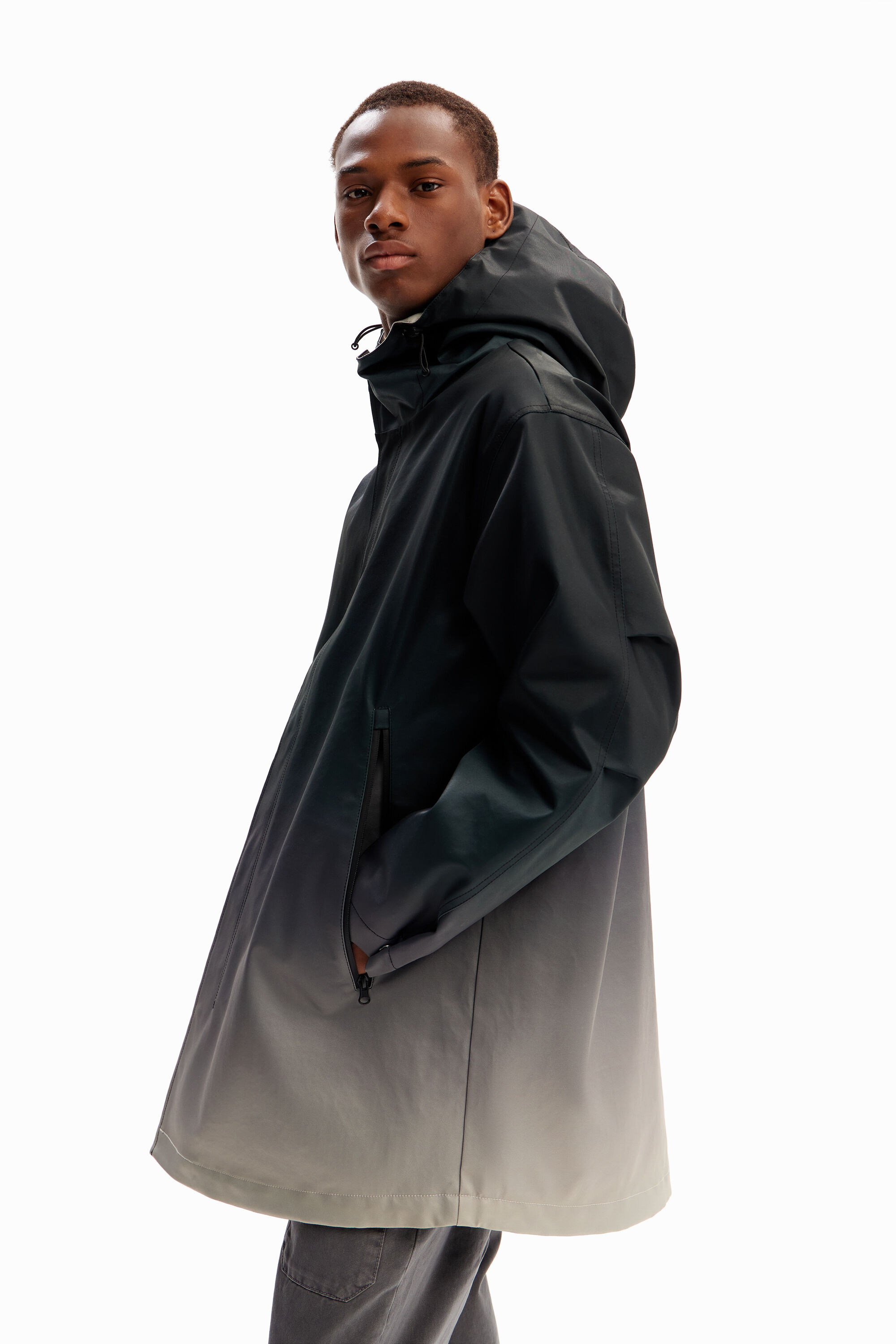 Parka degradado capucha