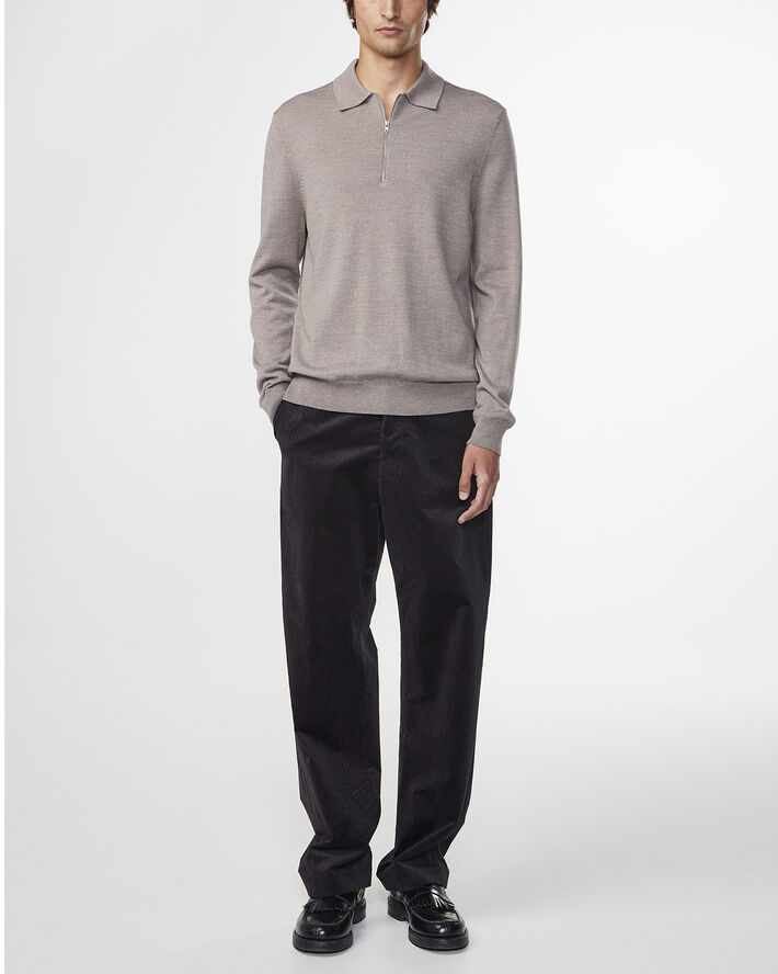 NN07 Sergio zip polo 6605 Mørkegrå