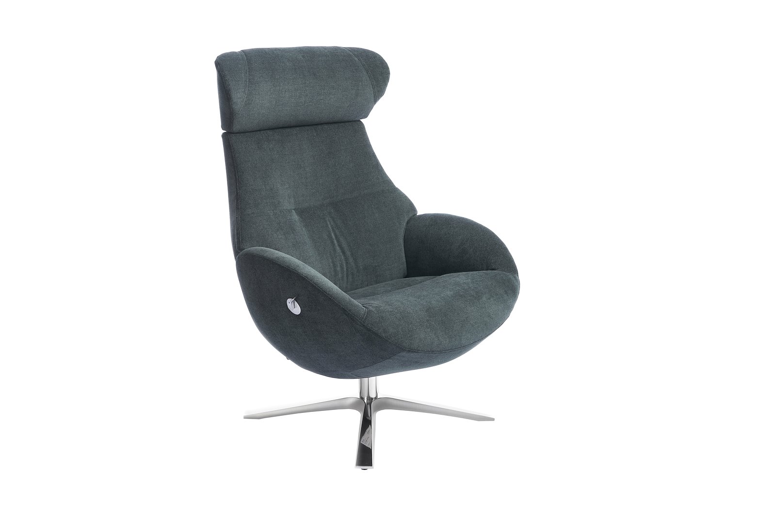 Globe Lenestol I Tekstil Velvety Dark Teal 1456-29 med standard rygg og Quattro understell i aluminium