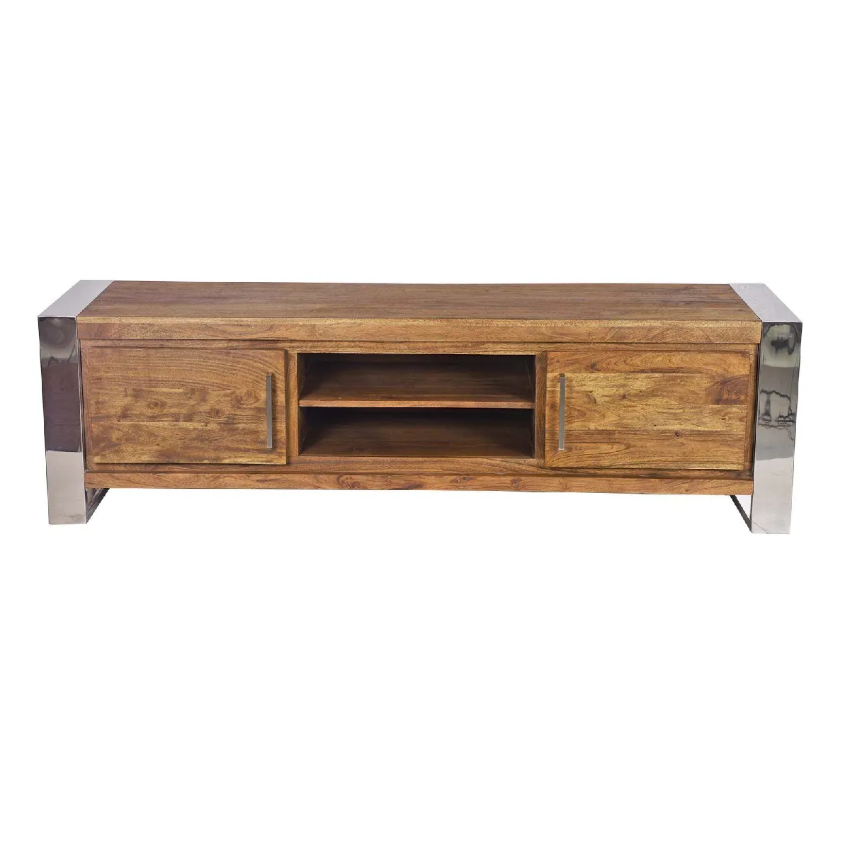 Bois & Chiffons Acacia Stainless III Meuble TV 2 portes