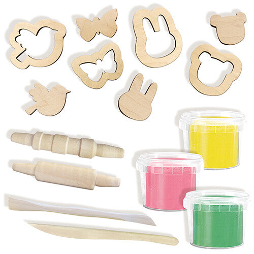 Ses creative eco boetseerklei met gereedschap - dieren -15-delig
