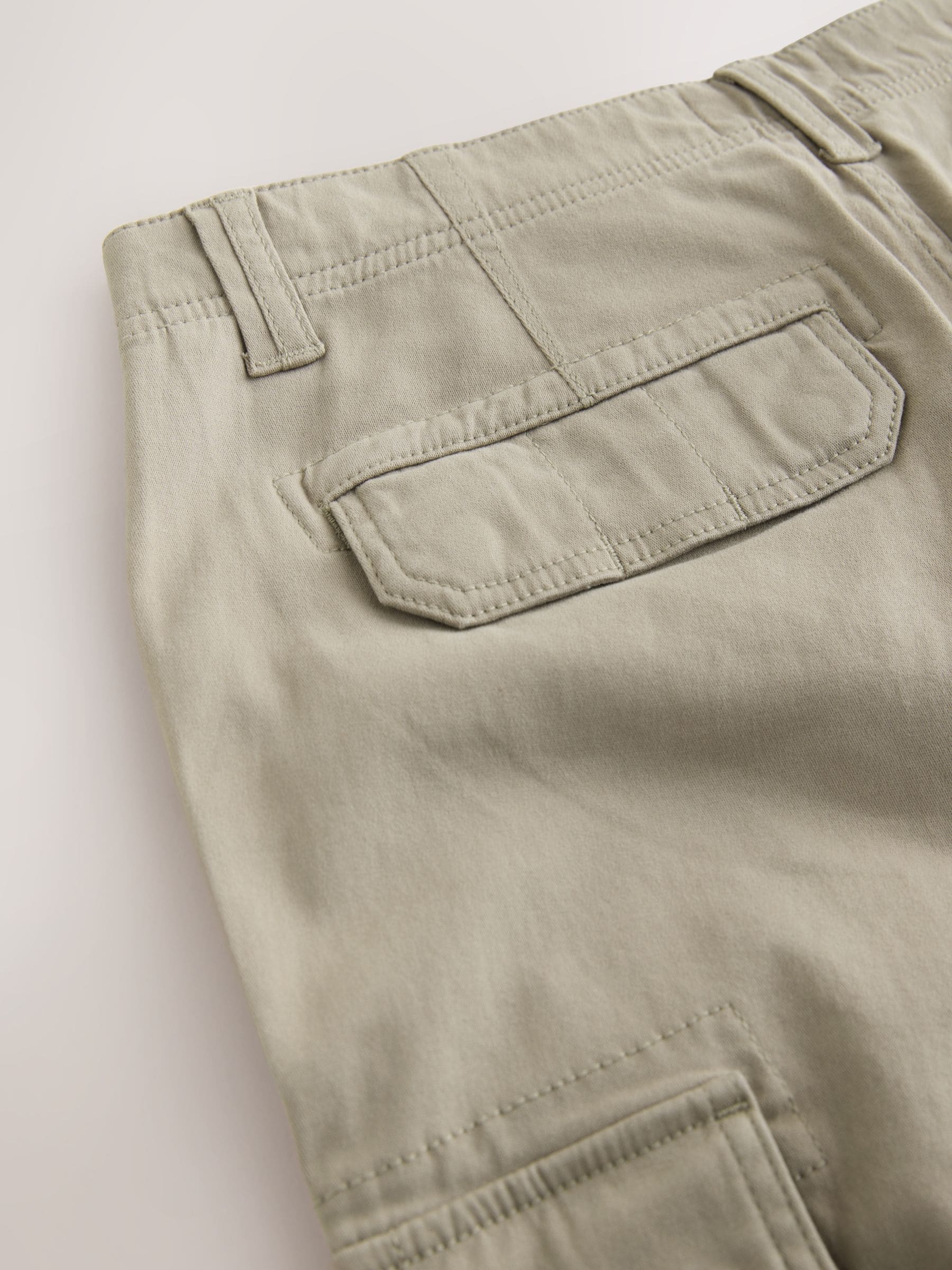 Pastelgeel - Slim Fit - Katoenen cargostretchbroek
