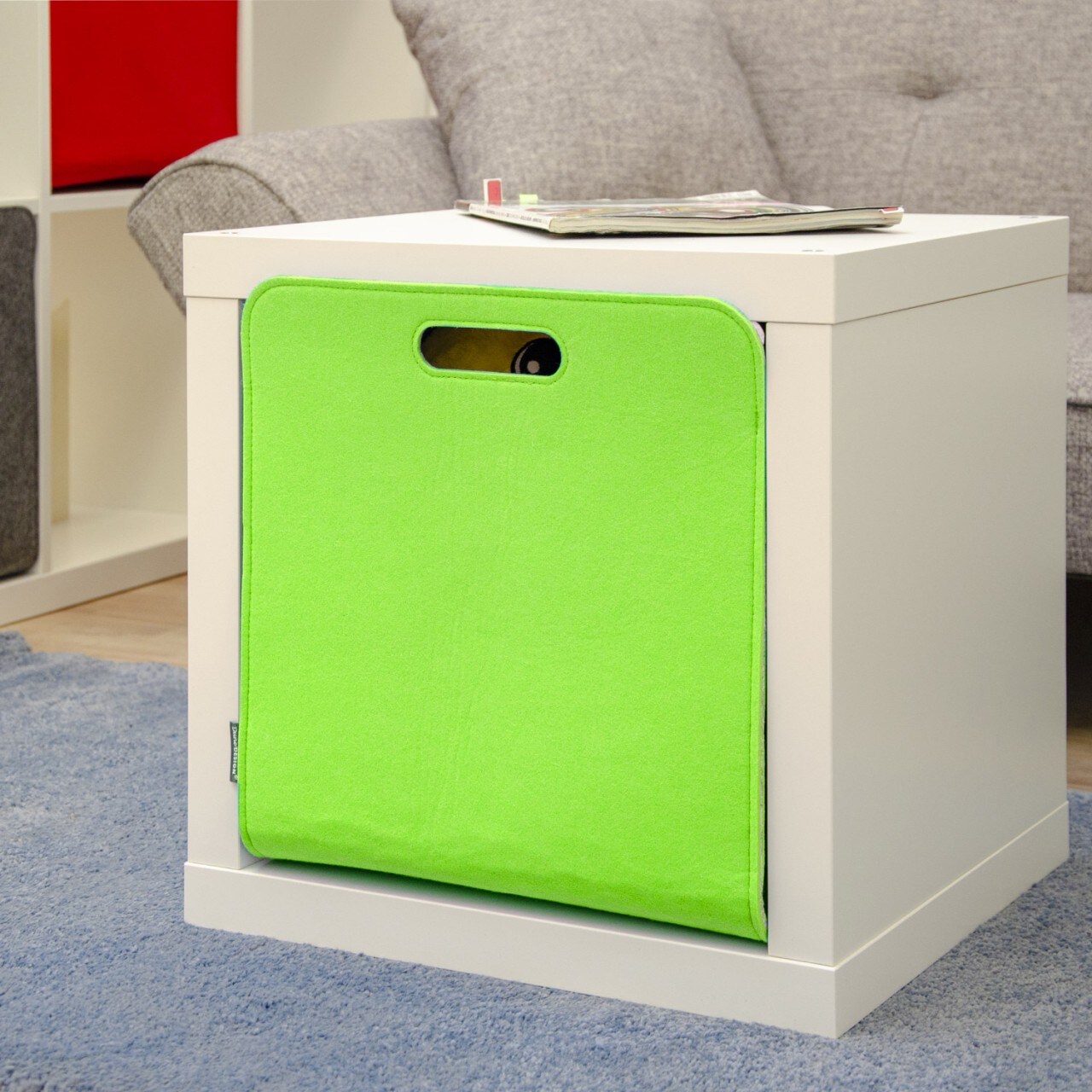 Aufbewahrungsbox 2er Set Cube Filz Apfelgrün 33x38x33cm