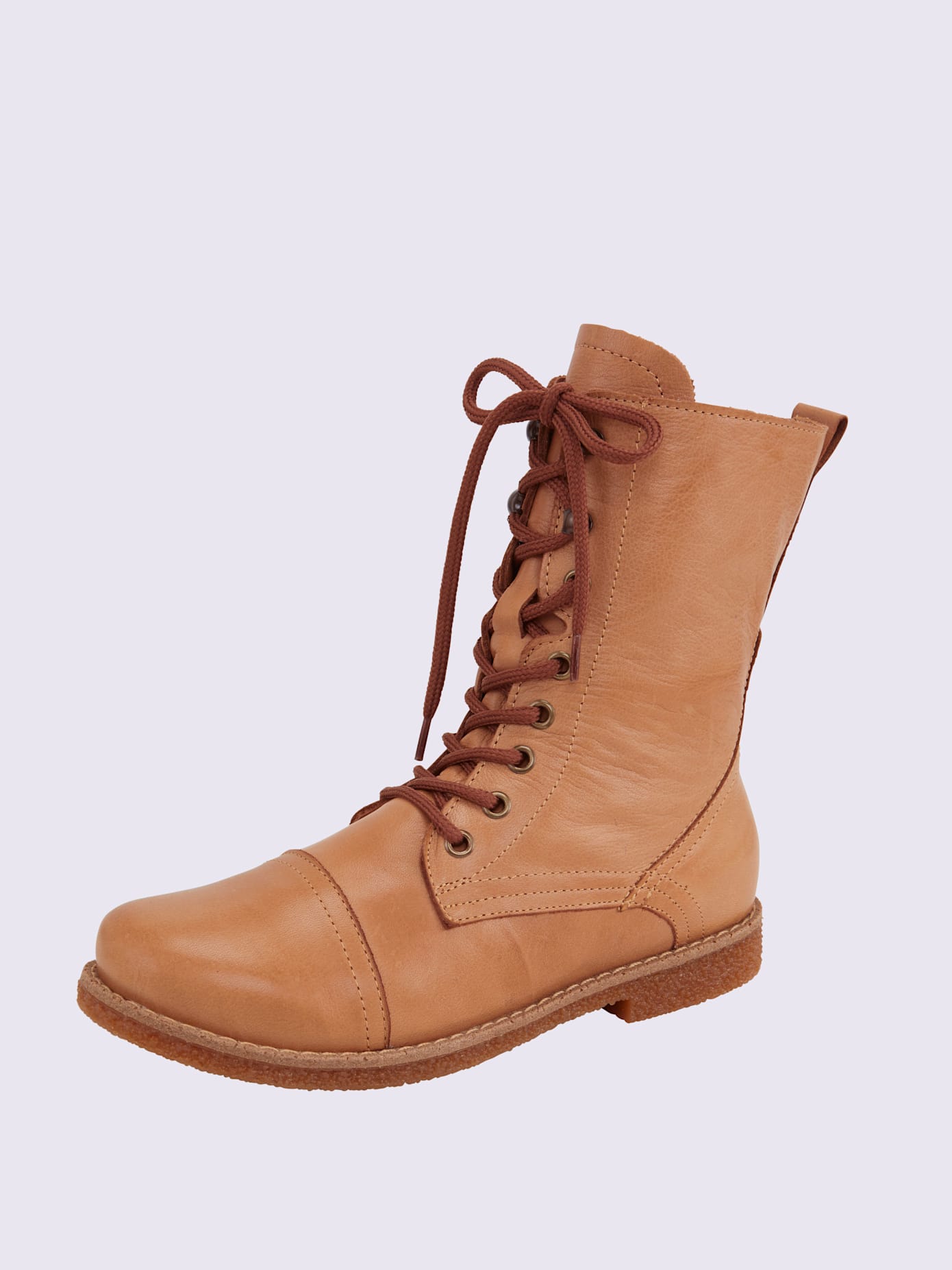 Bottines à lacets cuir nappa de vache