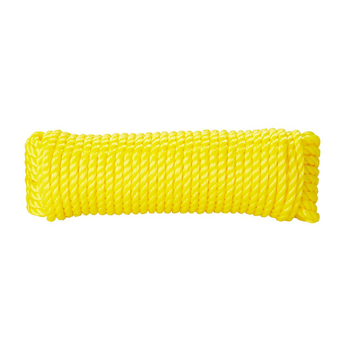 Corde torsadée en polypropylène jaune DIALL ø8 mm, 15 m