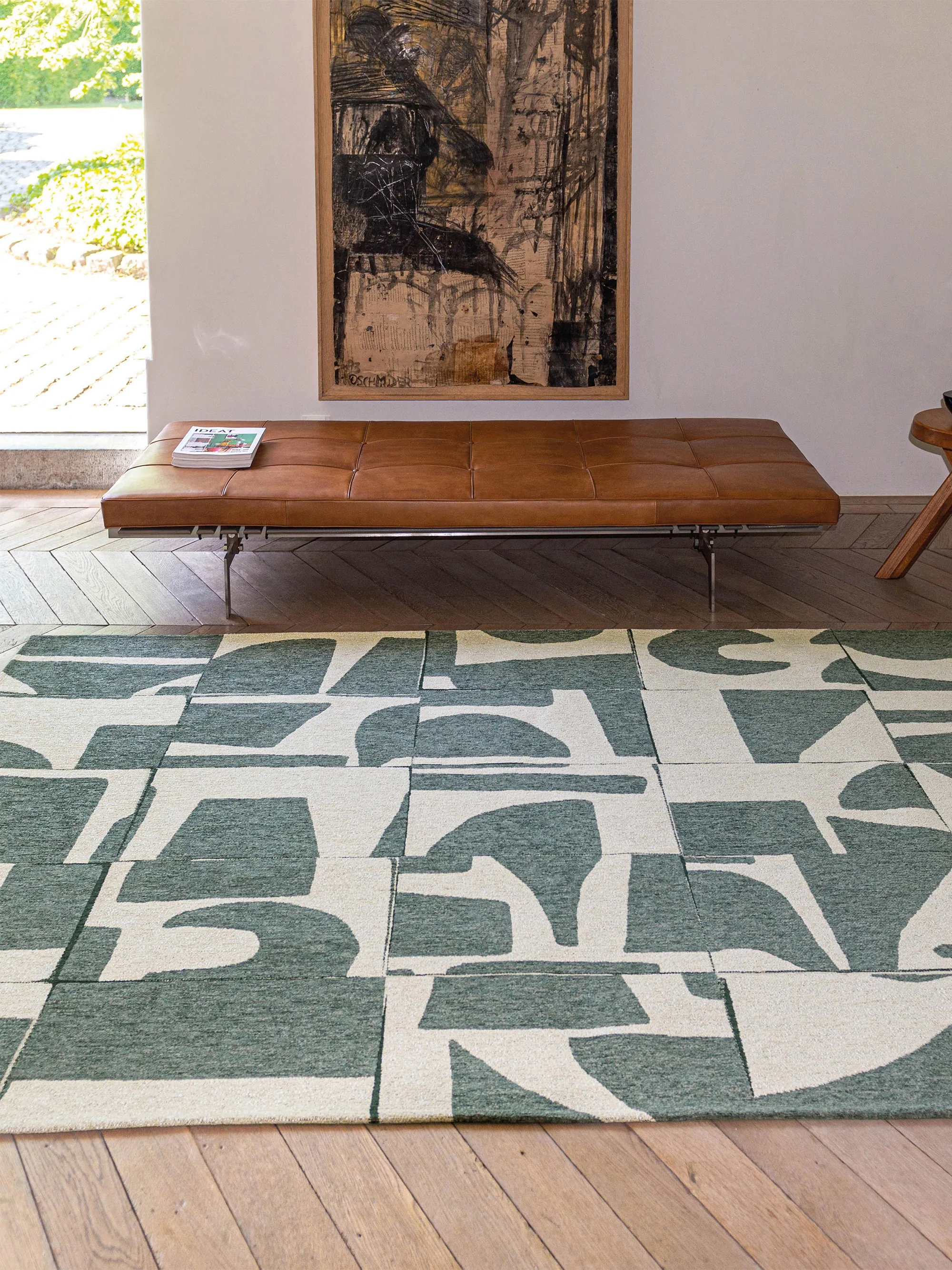 Wasbaar jacquard in- & outdoor vloerkleed Papercut