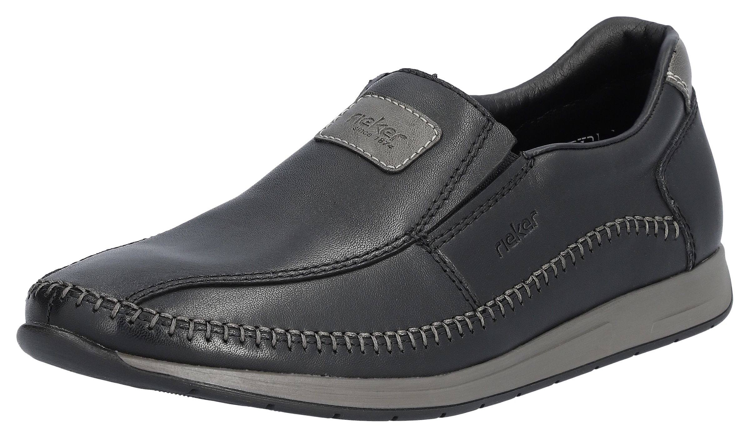 Rieker Slipper  Mokassin, Loafer, Komfortschuh mit aufwendiger Rahmennaht