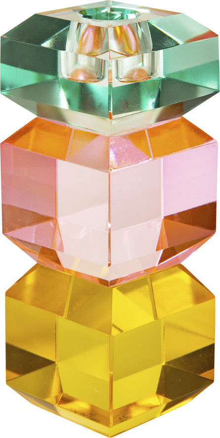 AU Maison Krystal stage, lys mynte/lys pink/gul, 15x6x6 cm
