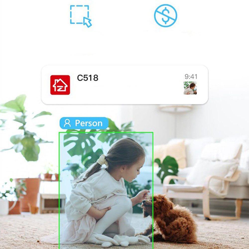 (3MP) 360° Indoor WiFi Internet IP Kamera 2K 2304x1296 Nachtsichtfunktion / Zwei-Wege-Audio / Micro SD Slot / 5Ghz (IP64) - Weiss