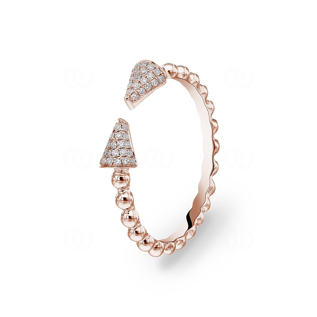 Kugelring 750/18 K Roségold mit Diamanten 0.12 ct H/si