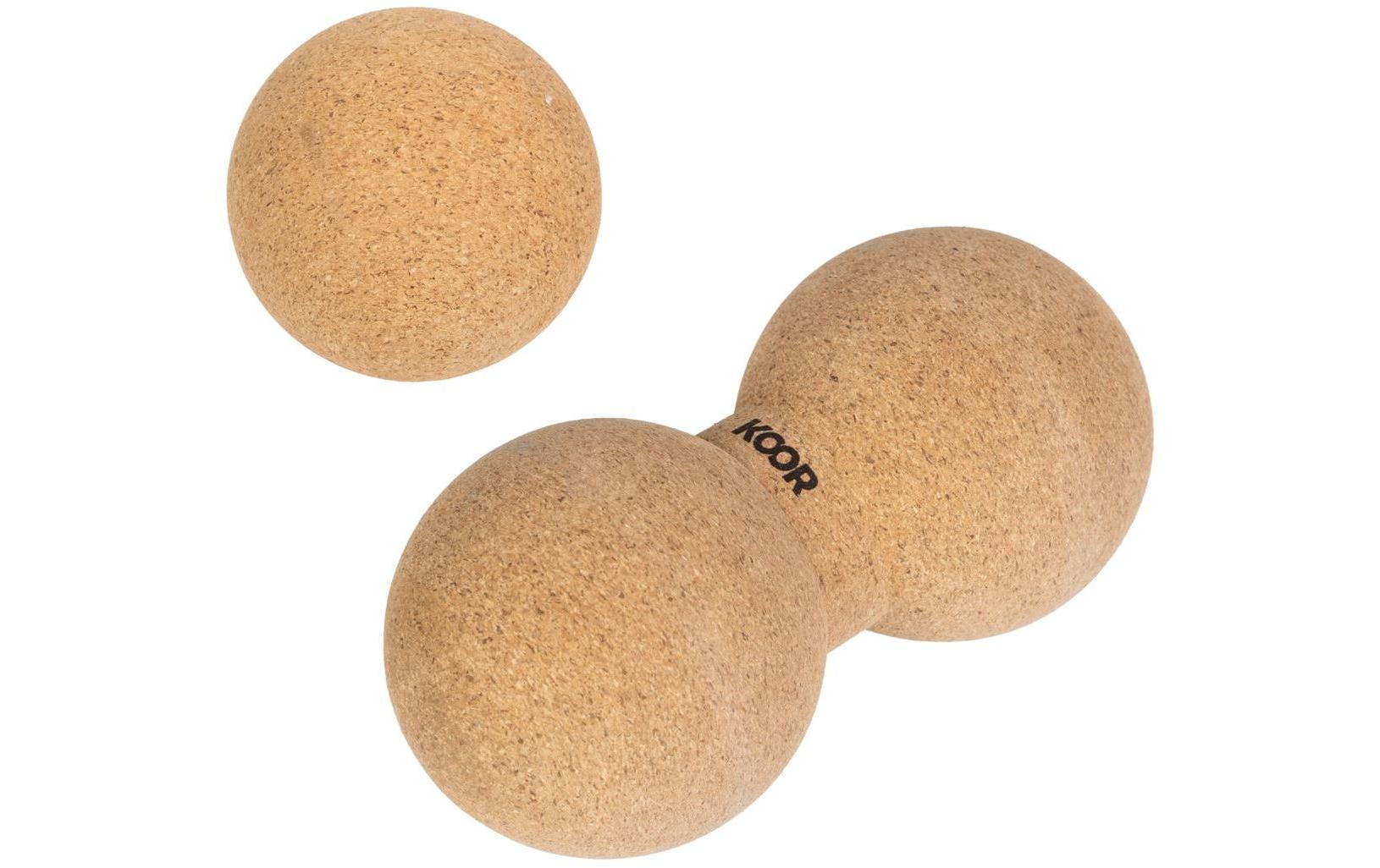 Faszientraining Einzel- und Doppelball, KorkIdeal zur punktuellen Massage von Brust, Rücken und Gesäss