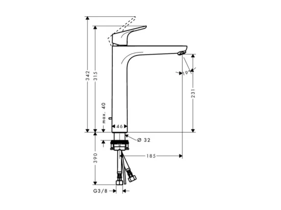 Lot de 2 mitigeur de lavabo HANSGROHE Focus H230 avec tirette chromé
