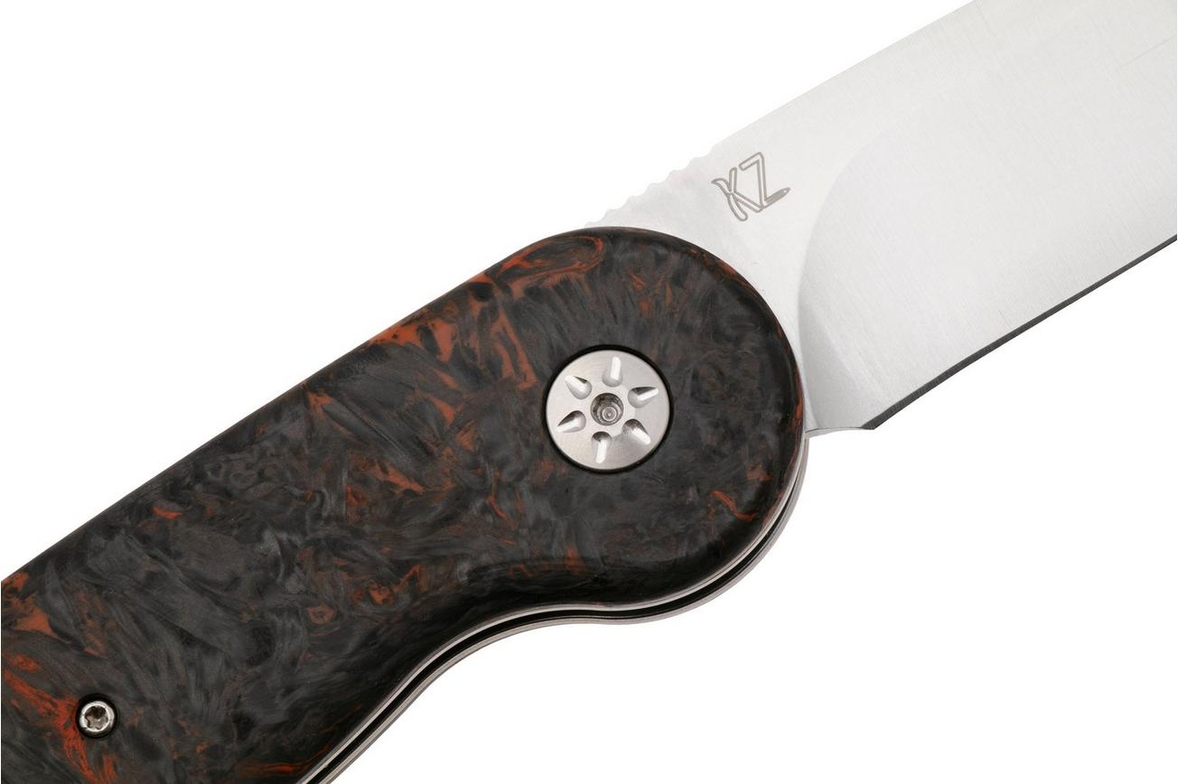 Maserin Summit 490/FCA Satin MagnaCut, Black Orange FatCarbon, zakmes
