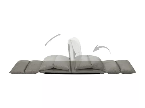 Prolenta Premium - Chaise pliable de sol Gris foncé Microfibre