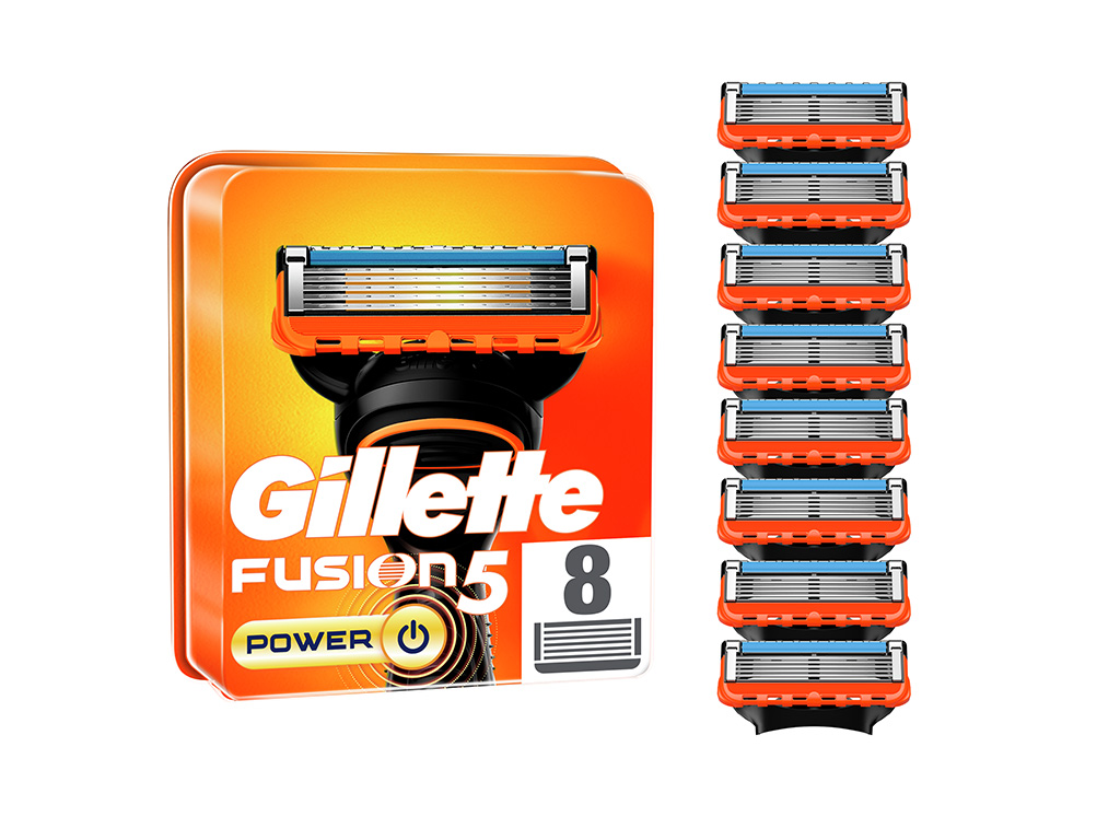 RECARGA DE LÂMINAS FUSION5 POWER GILLETTE 8 UN