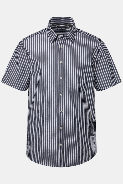Men+ Hemd, Bauchfit, Halbarm, Kentkragen, Seersucker, bis 8 XL