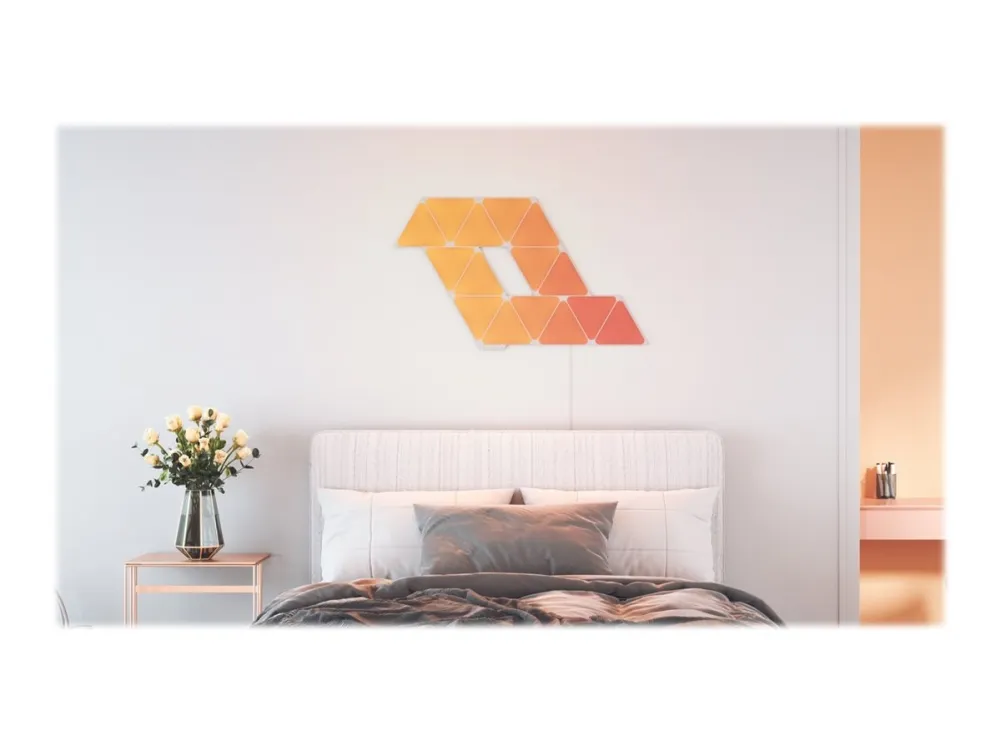 Nanoleaf Shapes Smarter Kit - Trådløst belysningssæt - LED x 15 - 1.7 W - klasse G - 16 millioner farver - 1200-6500 K - triangel