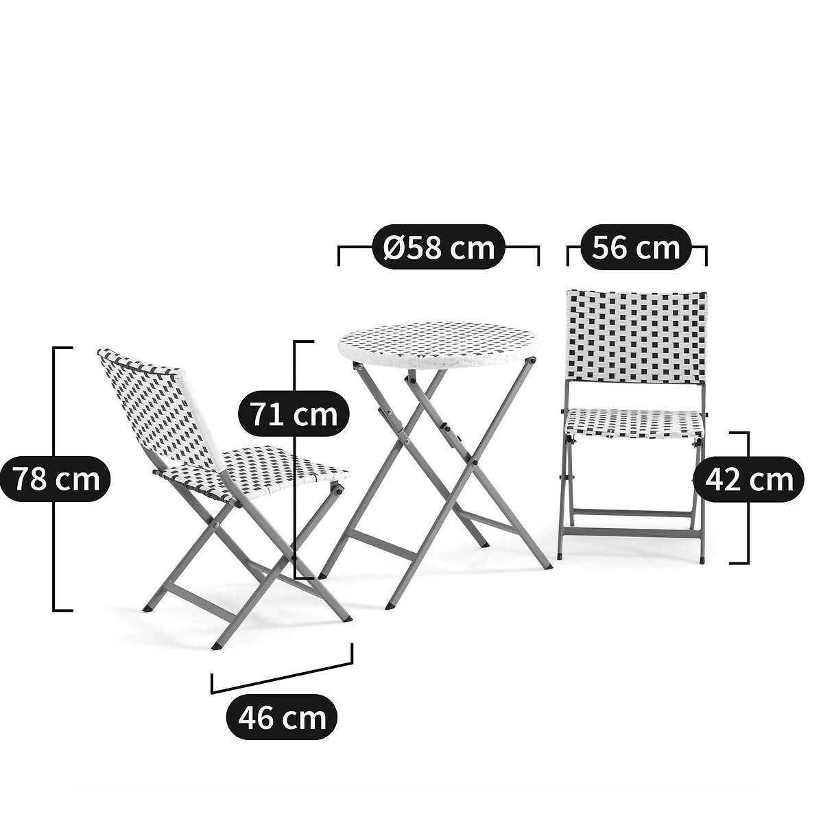 LA REDOUTE INTERIEURS<br>Conjunto de jardim dobrável, Lyme