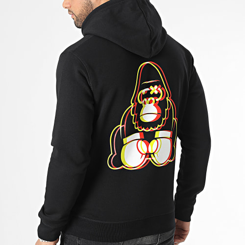 Sweat Capuche Gorille Néon Noir