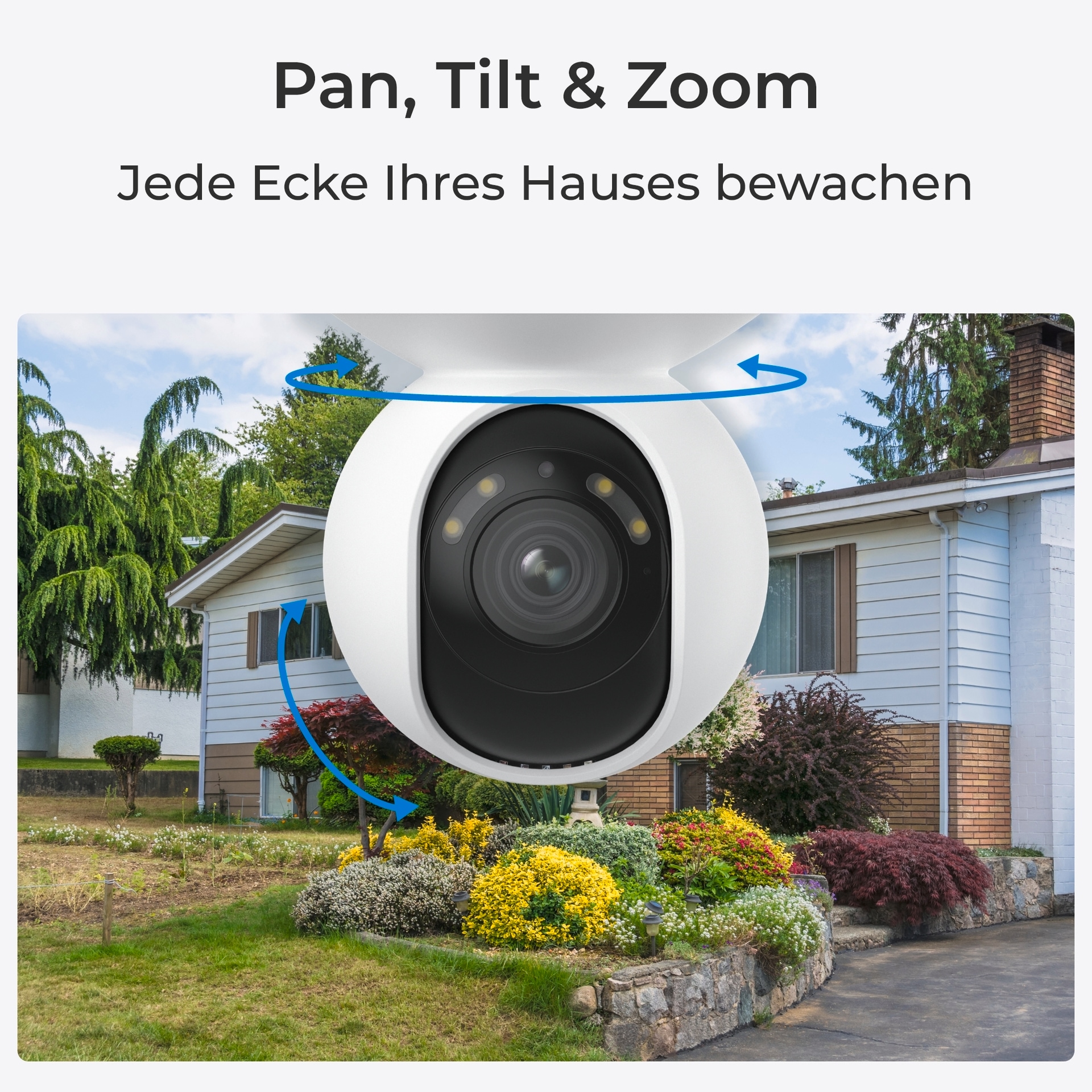Reolink Überwachungskamera »E Serie E560 - 4K Wi-Fi 6 Überwachungskamera Aussen mit Pan & Tilt« Aussenbereich Personen-/Fahrzeug-/Tiererkennung, 3X optischer Zoom, Farbnachtsicht