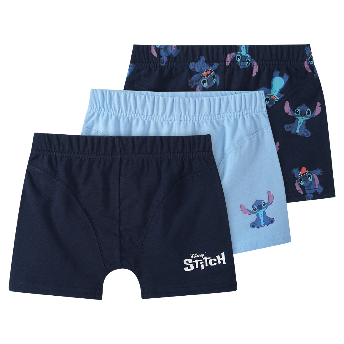 Topolino 3 Disney Stitch Boxer mit Prints dunkelblau / hellblau