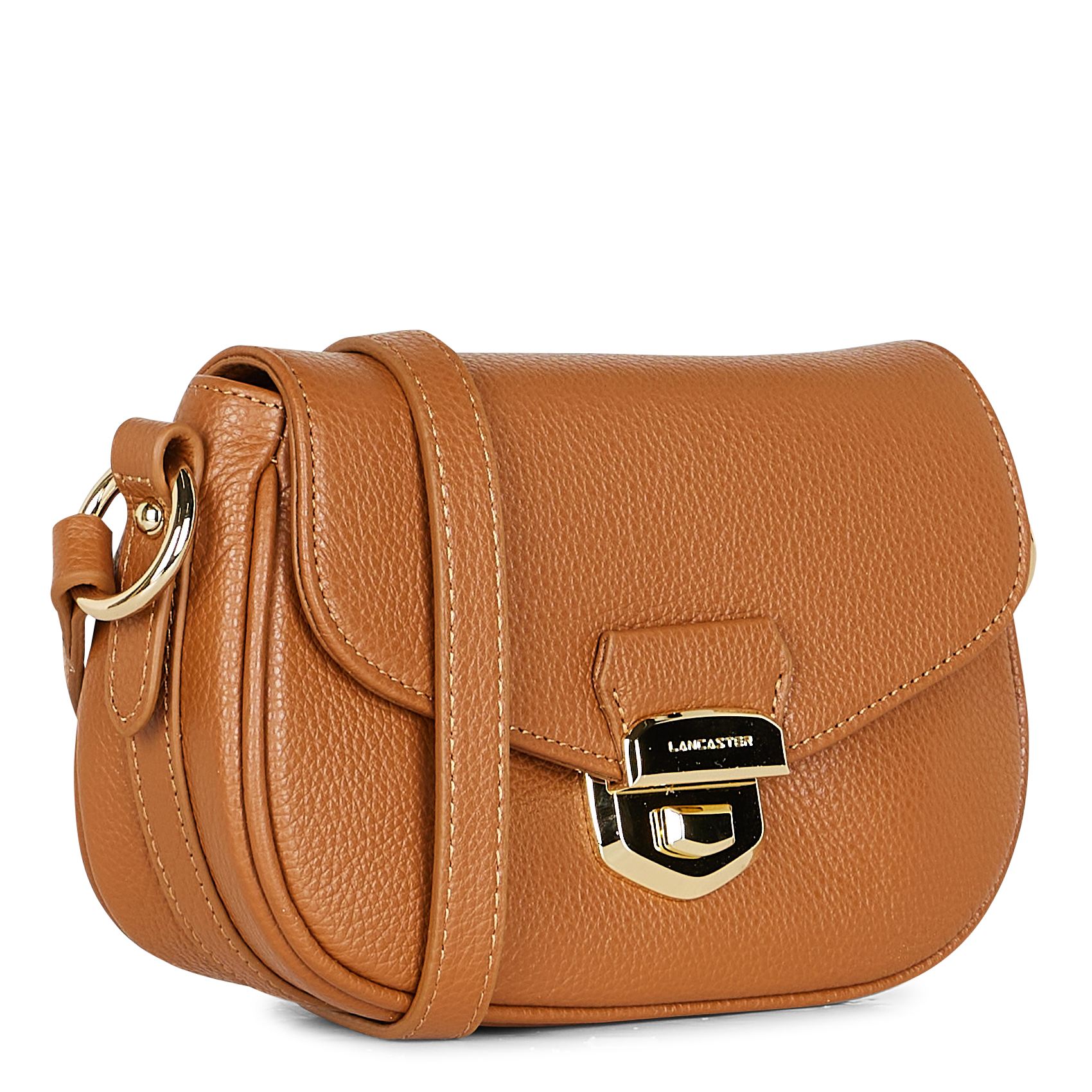 MILANO SOPHIA - Sac trotteur rabat avec fermoir en cuir | Marron