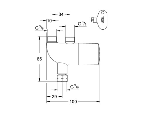 Thermische verbrandingsbeveiliging GROHE 34487000