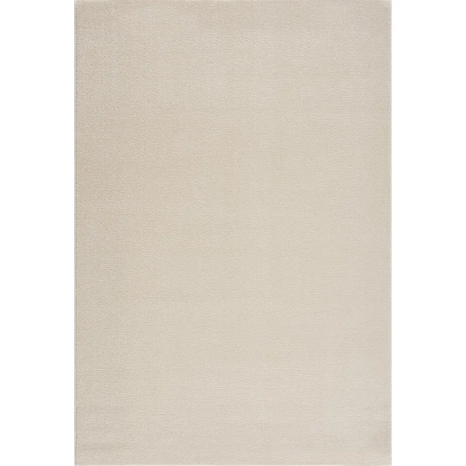 Uni Effen Laagpolig Vloerkleed Modern Creme - 140x200 CM